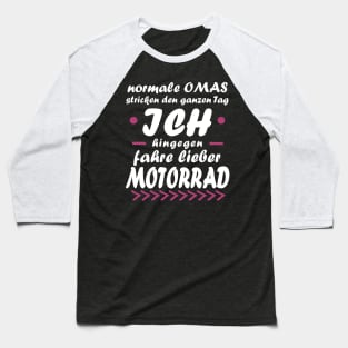 Motorrad Oma Rente Frau Biker Tour Spruch Baseball T-Shirt
